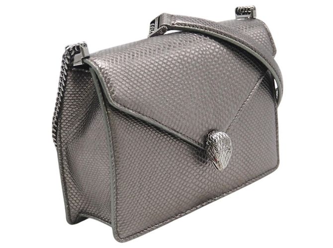 Bulgari Borsa a Spalla Bvlgari Serpenti Molten Karung Chain Argento - vista 3