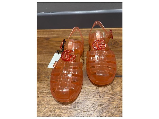 Sandali Gucci Jelly Logo GG Arancioni Arancione - Ansicht 11