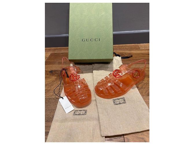 Sandali Gucci Jelly Logo GG Arancioni Arancione - Ansicht 9