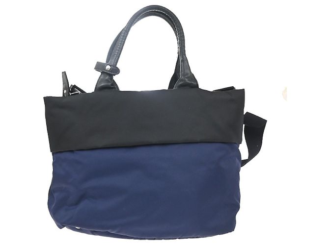 Prada Tote Doppio Convertibile Tessuto Piccolo Nero - vista 2