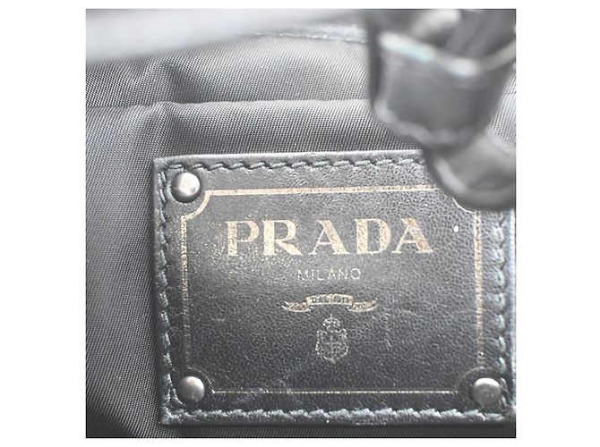 Prada Tote Doppio Convertibile Tessuto Piccolo Nero - vista 6