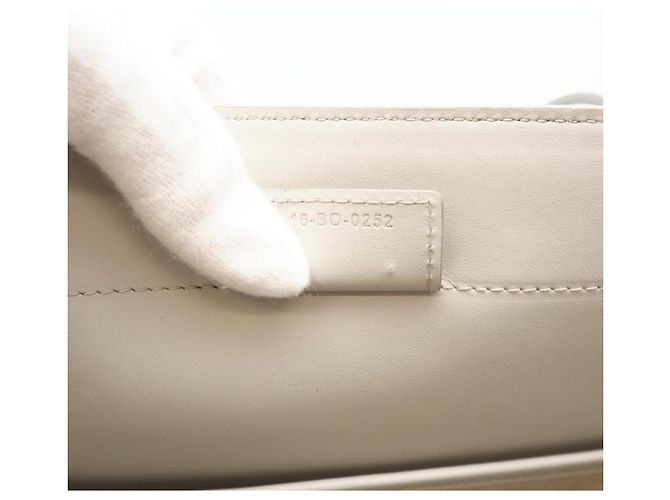 Bolsa tote de couro cinza e branco Christian Dior Marrom - vista 10