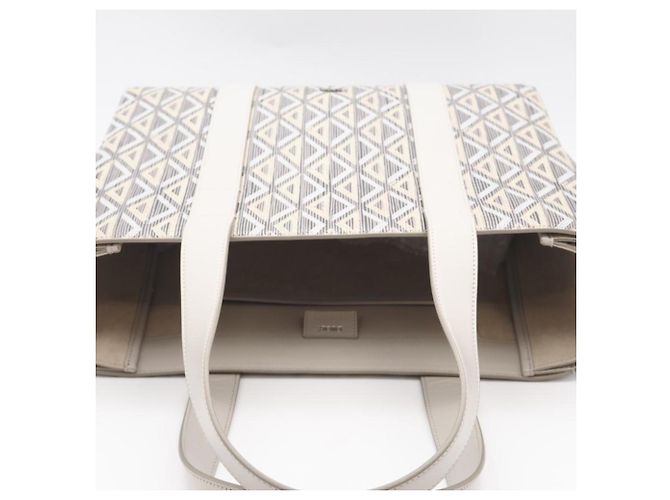 Bolsa tote de couro cinza e branco Christian Dior Marrom - vista 7