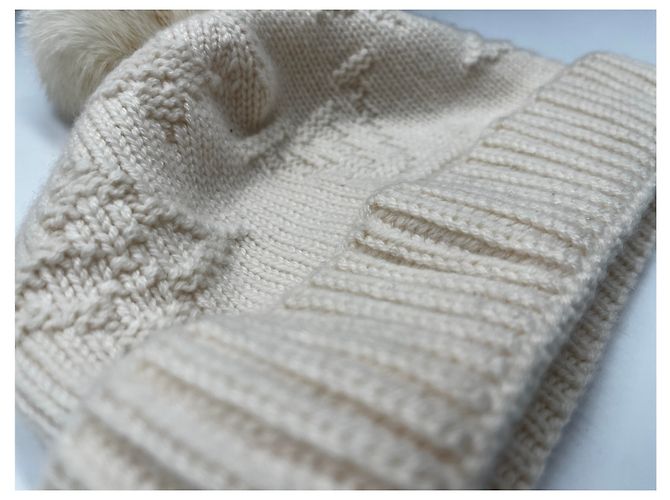 Beanie in Cachemire Medio Louis Vuitton Bianco - vista 3