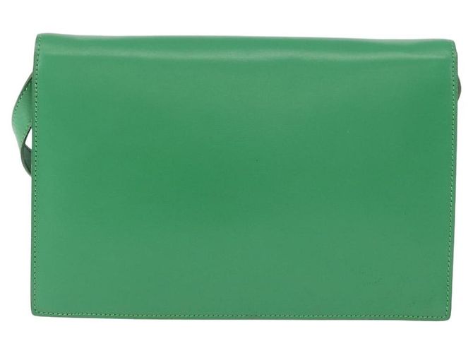 Céline Celine Circle Logo Leather Verde - vista 2