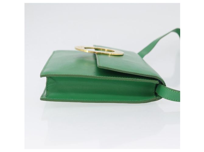 Céline Celine Circle Logo Leather Verde - vista 3