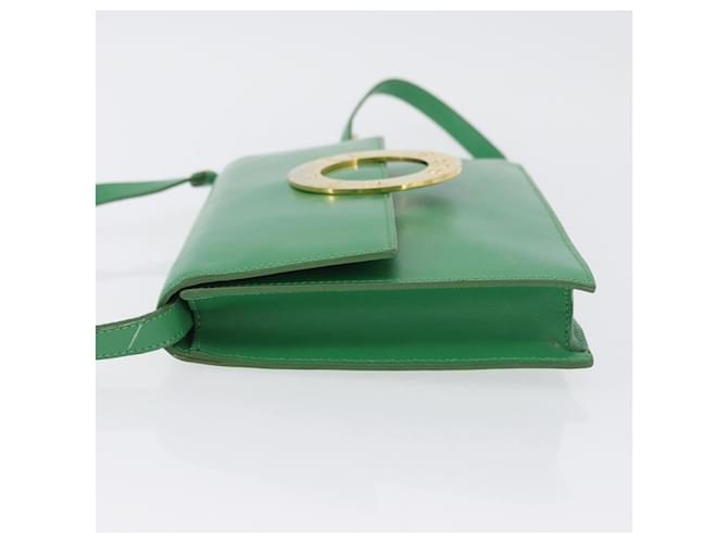 Céline Celine Circle Logo Leather Verde - vista 4