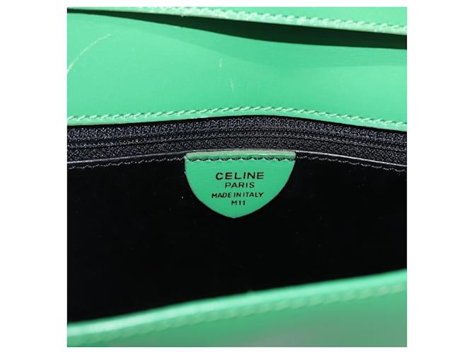 Céline Celine Circle Logo Leather Verde - vista 6