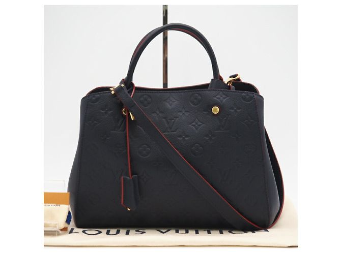 Bolso de Hombro Montaigne MM Empreinte Louis Vuitton Roja Azul marino - vista 2