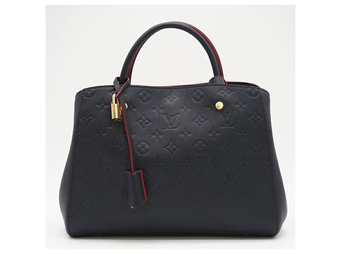 Bolso de Hombro Montaigne MM Empreinte Louis Vuitton Roja Azul marino - vista 3