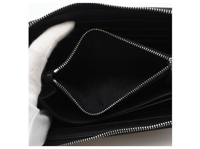 Prada Saffiano Long Wallet Black - view 10