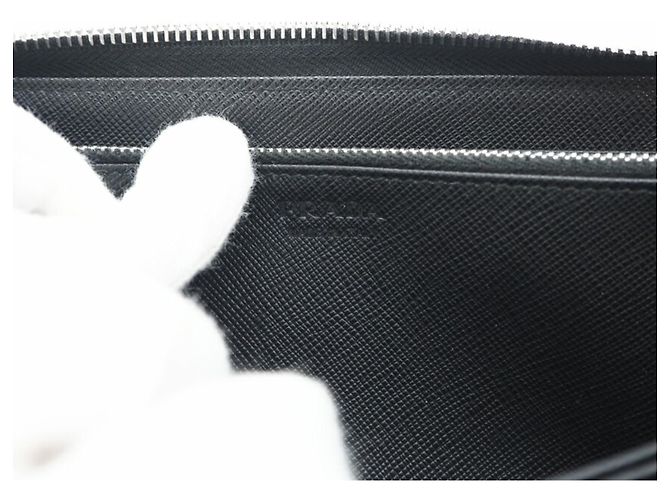 Prada Saffiano Long Wallet Black - view 11