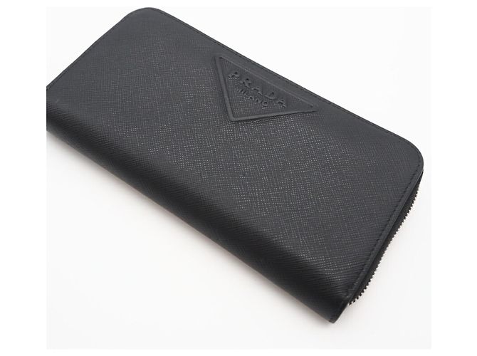 Prada Saffiano Long Wallet Black - view 3