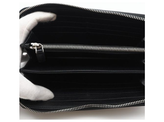 Prada Saffiano Long Wallet Black - view 9