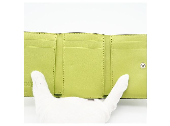 Billetera Compacta de Cuero Anagram Loewe Verde - vista 10