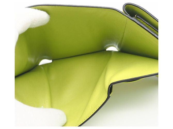 Billetera Compacta de Cuero Anagram Loewe Verde - vista 12