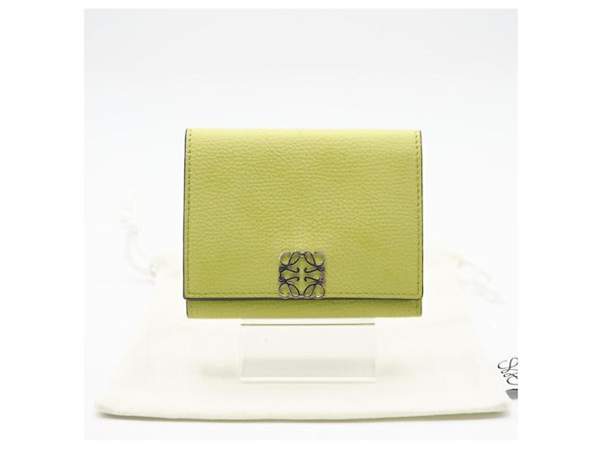 Billetera Compacta de Cuero Anagram Loewe Verde - vista 2