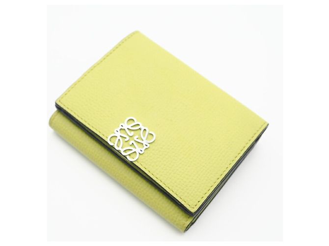 Billetera Compacta de Cuero Anagram Loewe Verde - vista 3