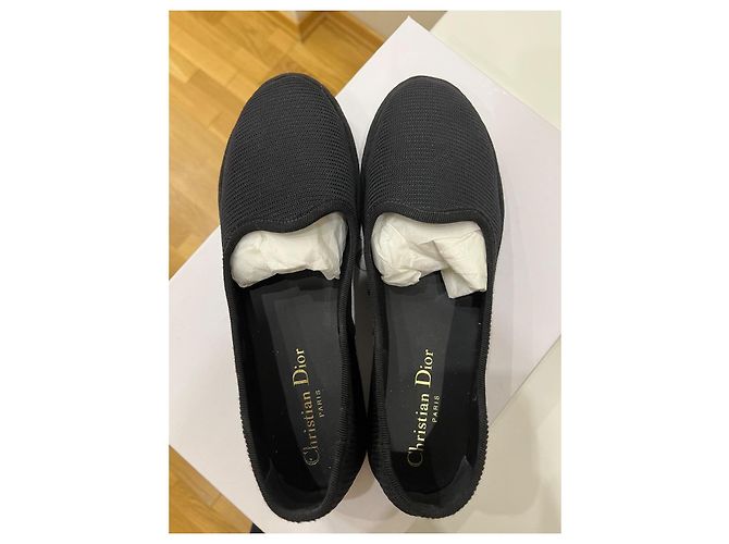 Ballerine Christian Dior in tessuto nero - vista 3