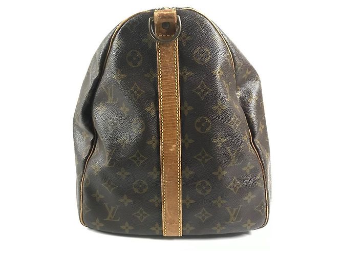 Keepall Borsa a Spalla in Tela Monogram Louis Vuitton Marrone - vista 3