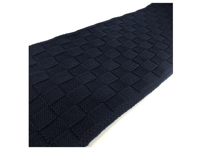 Sciarpa in lana bicolore Damies Snugg di Louis Vuitton Bianco Blu navy - vista 4