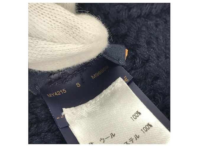 Sciarpa in lana bicolore Damies Snugg di Louis Vuitton Bianco Blu navy - vista 9