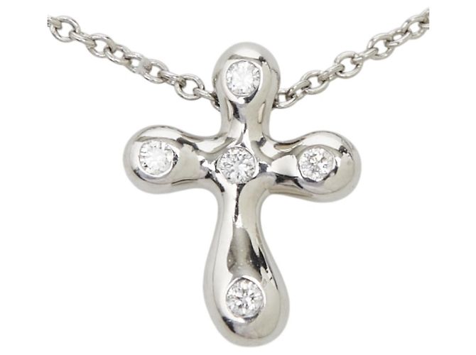 Tiffany & Co Collana con pendente a croce piccolo Elsa Peretti di Tiffany Argento - vista 2