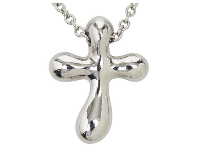 Tiffany & Co Collana con pendente a croce piccolo Elsa Peretti di Tiffany Argento - vista 3