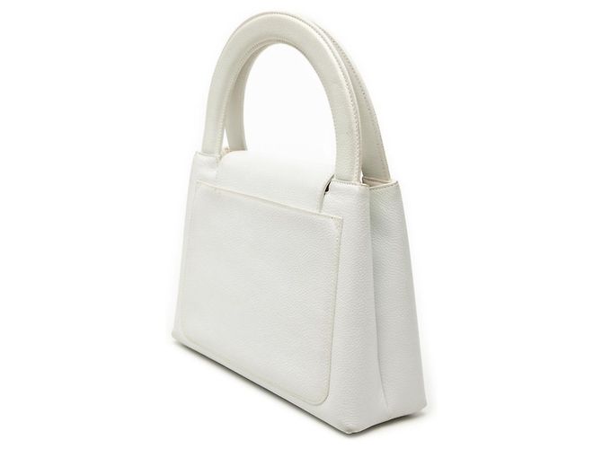 Borsa in pelle bianca Chanel Coco Mark Bianco - vista 2