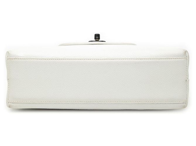 Borsa in pelle bianca Chanel Coco Mark Bianco - vista 3