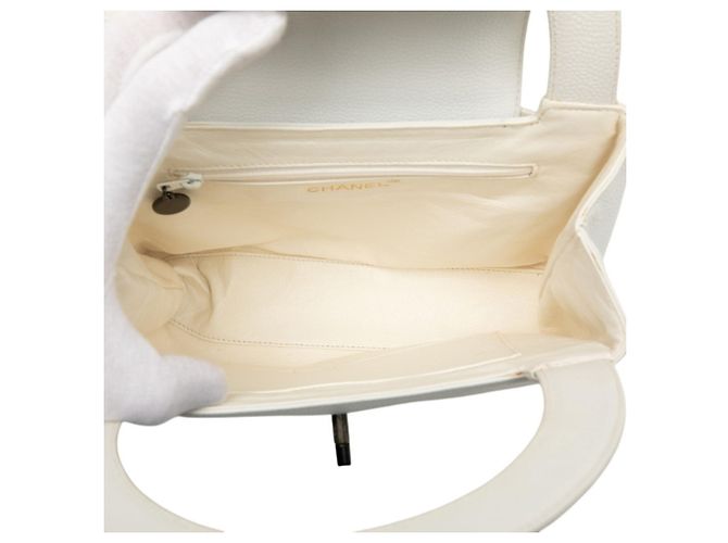 Borsa in pelle bianca Chanel Coco Mark Bianco - vista 5