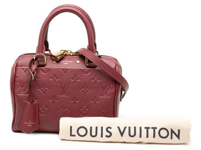 Borsa a Spalla Speedy Bandouliere 20 in Monogram Empreinte Louis Vuitton Rosso Bordò - vista 7