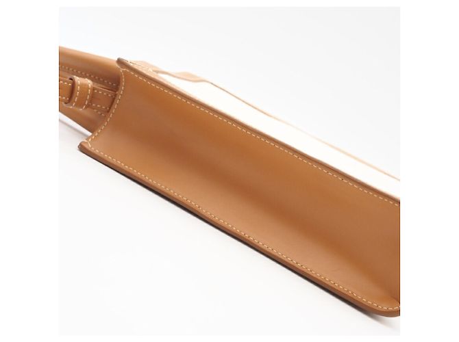 Céline Borsa a spalla cabas verticale mini in tela Celine Marrone Bianco - vista 6