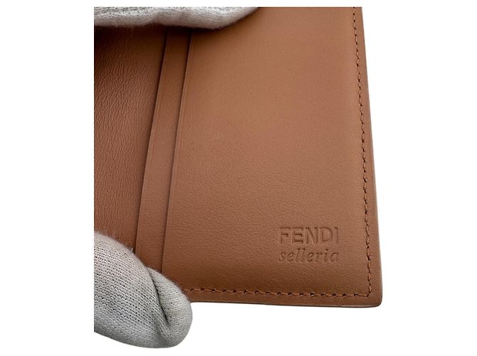 Fendi Pink Peekaboo Micro Topstitch Tri-fold Wallet - view 11