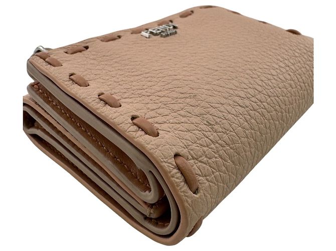 Fendi Pink Peekaboo Micro Topstitch Tri-fold Wallet - view 5