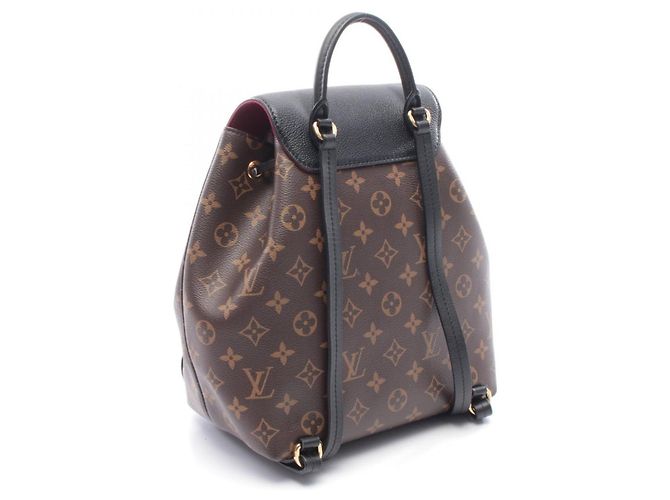 Zaino/borsa Louis Vuitton Montsouris NM PM Marrone Nero - vista 2