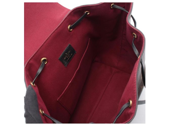 Zaino/borsa Louis Vuitton Montsouris NM PM Marrone Nero - vista 3