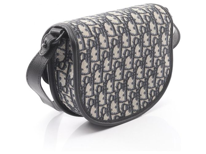 Borsa a Spalla Dior GALLOP Oblique di Christian Dior Nero Blu Beige - vista 2
