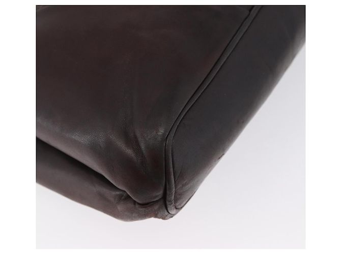 BALLY Borsa a Spalla in Pelle Marrone Scuro Oro Auth ka2757 D'oro - vista 11