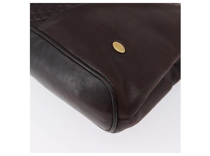 BALLY Borsa a Spalla in Pelle Marrone Scuro Oro Auth ka2757 D'oro - vista 12