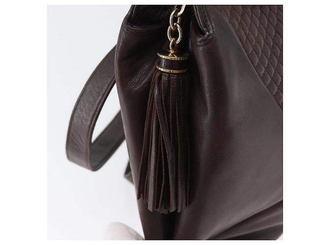 BALLY Borsa a Spalla in Pelle Marrone Scuro Oro Auth ka2757 D'oro - vista 16