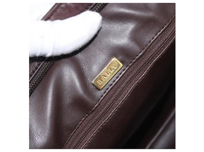 BALLY Borsa a Spalla in Pelle Marrone Scuro Oro Auth ka2757 D'oro - vista 17