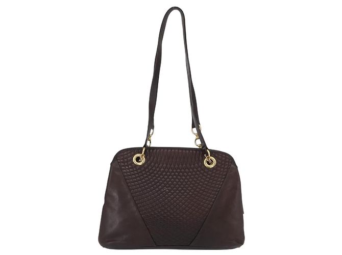 BALLY Borsa a Spalla in Pelle Marrone Scuro Oro Auth ka2757 D'oro - vista 3