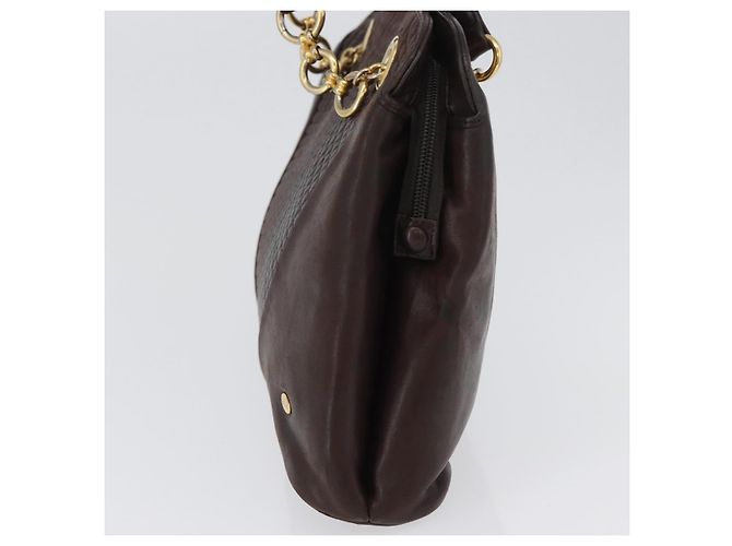 BALLY Borsa a Spalla in Pelle Marrone Scuro Oro Auth ka2757 D'oro - vista 5