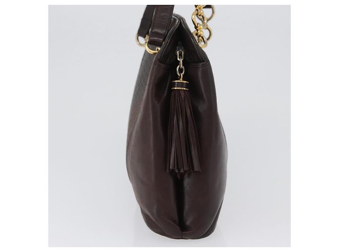 BALLY Borsa a Spalla in Pelle Marrone Scuro Oro Auth ka2757 D'oro - vista 6