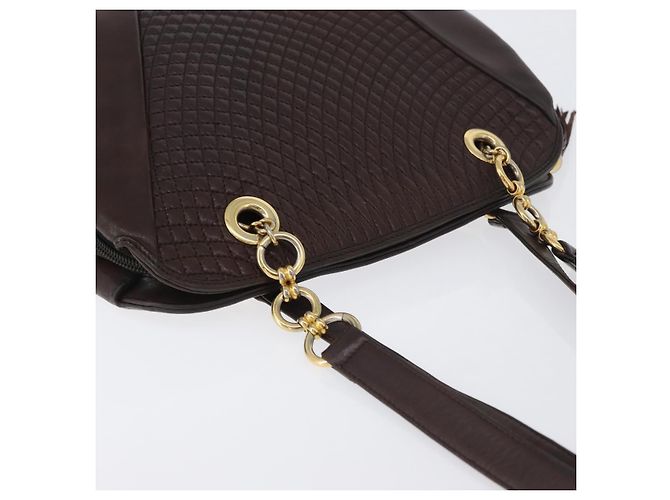 BALLY Borsa a Spalla in Pelle Marrone Scuro Oro Auth ka2757 D'oro - vista 7