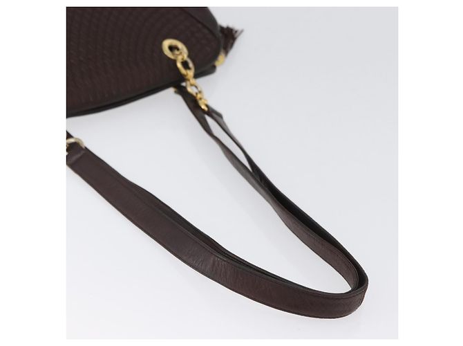 BALLY Borsa a Spalla in Pelle Marrone Scuro Oro Auth ka2757 D'oro - vista 8