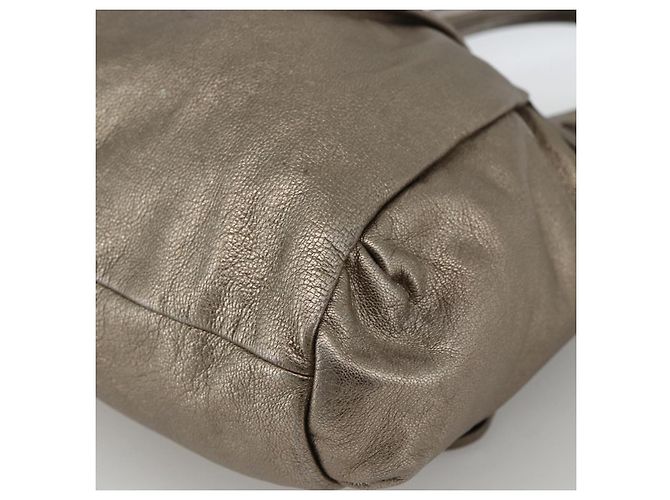 Borsa a mano Gancini in pelle bianca e argento di Salvatore Ferragamo Auth LNZ426 Bianco - vista 12