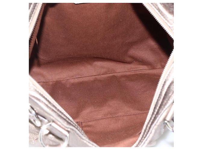 Borsa a mano Gancini in pelle bianca e argento di Salvatore Ferragamo Auth LNZ426 Bianco - vista 17