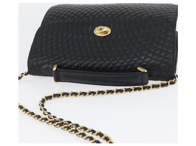 BALLY Borsa a Spalla Trapuntata in Pelle 2 in 1 Nera Oro Auth BA11038 Nero D'oro - vista 6